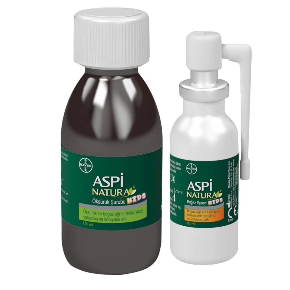 Aspinatura Kids Öksürük Şurubu Vanilya & Çilek 120 ml + Aspinatura Kids Kayısı & Limon Boğaz Spreyi 20 ml