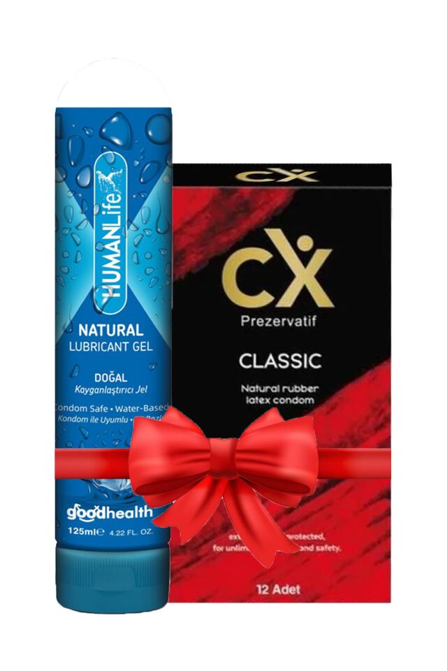 CX Prezervatif Classic 12'li + HumanLife 125 ml Doğal Kayganlaştırıcı Jel Lubricant