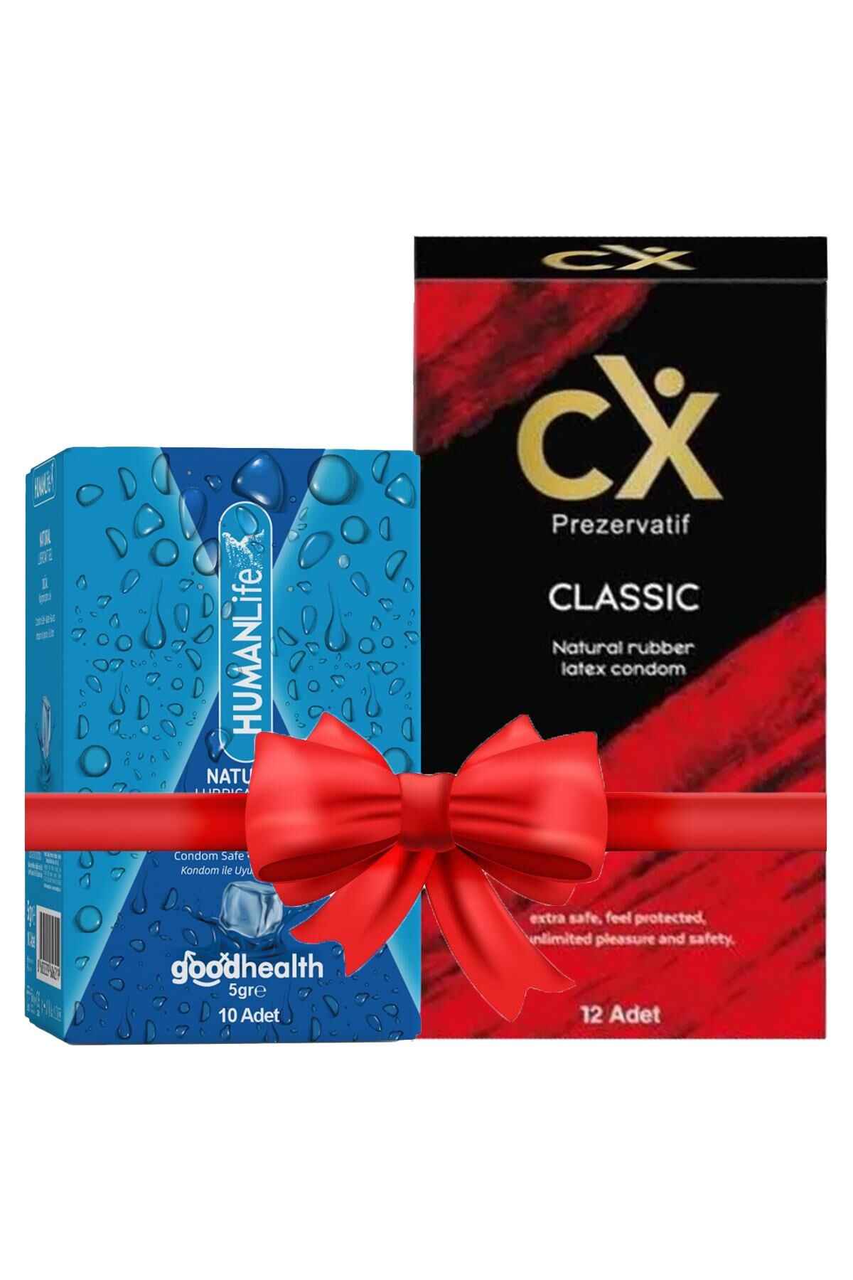 CX Prezervatif Classic 12'li + HumanLife 5 gr X 10 Doğal Kayganlaştırıcı Jel Lubricant