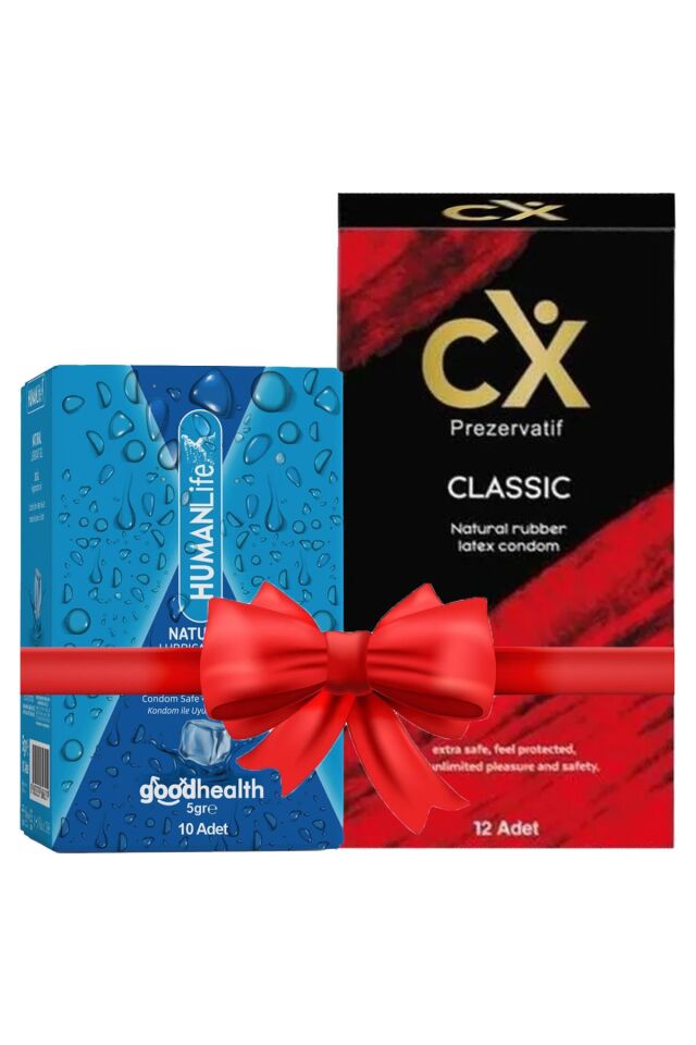 CX Prezervatif Classic 12'li + HumanLife 5 gr X 10 Doğal Kayganlaştırıcı Jel Lubricant