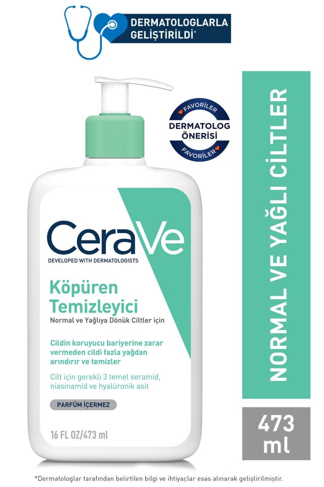 Cerave Foaming Cleanser Normal & Yağlıya Dönük Ciltler İçin 473 ml
